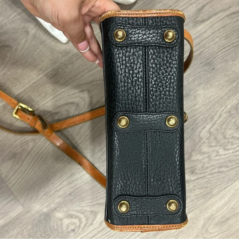 Dooney & Bourke Black and Tan Leather Crossbody Bag - Picture 7 of 7